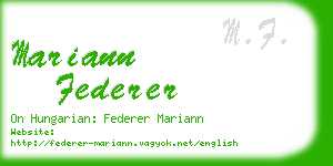 mariann federer business card